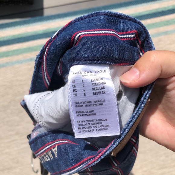 American Eagle Blue and red striped mini skirt - Picture 4 of 4